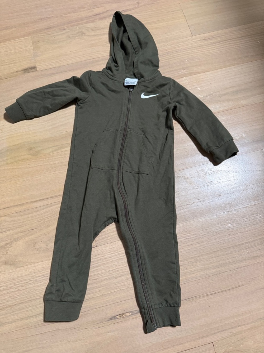 Nike Baby Olive Hooded Zipper One-Piece